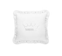 Juego de cuna 7 piezas / colección Royal - COLOR : Blanco, Dibujo de cojín: Corona princesa