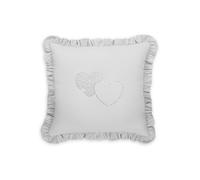 Juego de cuna 7 piezas / colección Royal - COLOR : Gris claro 2, Dibujo de cojín: Corazones