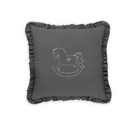 Juego de cuna 7 piezas / colección Royal - COLOR : gris oscuro, Dibujo de cojín: Caballito