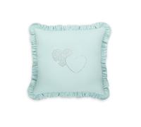 Juego de cuna 7 piezas / colección Royal - COLOR : menta, Dibujo de cojín: Corazones