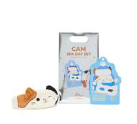 Juego de dνa Cam Spa TONYMOLY x Squishmallows | Mascarilla hidratante de coco para ojos + Diadema de felpa para gatos Spa | Set de regalo navideρ