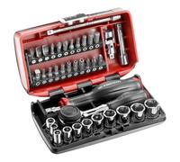 Juego de Dados 1/4" 38 Piezas Nano Con Carraca de Mango Giratorio FACOM