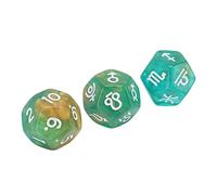 Juego de Dados astrológicos, 12 Lados, Dados de Runa con Purpurina, Herramienta de adivinación poliédrica para Juegos de Mesa y entusiastas de la astrología, Material acrílico, 3 (Tipo 4)