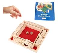 Juego de Dados "Cierra la Caja" de Madera para 2-4 Jugadores, Juego de Matemáticas Familiar de Madera, Juegos Clásicos de Mesa para Niños y Adultos, Ideal para el Aula, el Hogar (Red, Color Box)