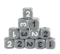 Juego de dados coloridos de seis caras de 13 mm con números grandes, bloque redondo para niños, lecciones de matemáticas, juguetes educativos, juegos acrílicos