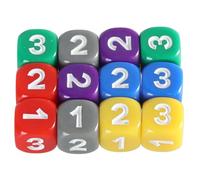 Juego de dados coloridos de seis caras de 13 mm con números grandes, bloque redondo para niños, lecciones de matemáticas, juguetes educativos, juegos acrílicos