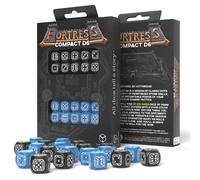 Juego De Dados Compacto D6 Fortress 20X Negro Y Azul 14Mm Q-Workshop RPG