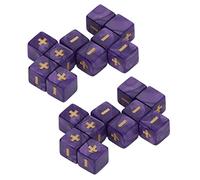 Juego de Dados Compactos de 16 Mm para Enseñanza de Matemáticas para el Aula Más Operación Negativa - 20 Piezas para el Aprendizaje de Niños (Purple)