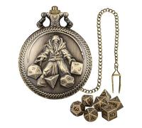 Juego de dados con caja de reloj de bolsillo - Juegos de dados poliedros, 7 juegos de dados poliédricos de metal | Dados poliédricos, dados metálicos Multi-Faces para Accesorio