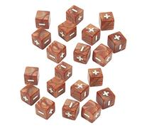 Juego de dados con signos de matemáticas más y menos, 20 piezas, dados de cálculo de plástico educativos para aprender matemáticas, accesorios de enseñanza, educación infantil, (Marrón)