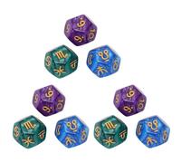 Juego de Dados de 12 Caras Dados poliédricos de plástico duraderos e Impermeables para Juegos de Mesa Enseñanza de matemáticas Aprendizaje Púrpura Verde 9 Piezas