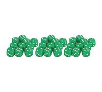 Juego de Dados de 30 Piezas, Esquinas Redondas de 6 Caras, Puntos Blancos, Dados de Juego portátiles de plástico para Juegos de Mesa, enseñanza de matemáticas, Duradero, Ligero, (Verde)