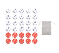 Juego de Dados de 30 Uds., Color Blanco y Rojo, Dados estándar de 6 Caras, Dados educativos de plástico de 16mm para Juegos de Mesa, Fiestas, Aprendizaje de matemáticas