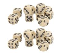 Juego de Dados de 6 Caras, 20 Piezas de Puntos Circulares de Grano de Perla Blanca Dados de Seis Caras de 16 Mm Dados de Juego Estándar para Juegos de Mesa Borad Juegos de Enseñanza de Matemáticas
