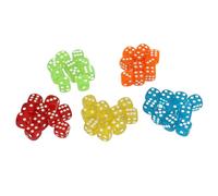 Juego de Dados de 6 Caras, 50 Unidades de Dados translúcidos de Esquina Redonda para Juegos de Mesa, Juegos de matemáticas, Material plástico Duradero, Colorido, 0,6 Pulgadas