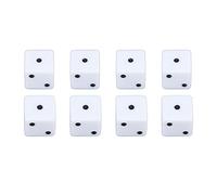 Juego de Dados de 6 Caras de 8 Piezas Juego de Dados de Esquina Cuadrada estándar para Juegos de Mesa Enseñanza de matemáticas Juguete Educativo de plástico Duradero Aula para (Blanca)