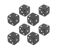 Juego de Dados de 6 Caras de 8 Piezas Juego de Dados de Esquina Cuadrada estándar para Juegos de Mesa Enseñanza de matemáticas Juguete Educativo de plástico Duradero Aula para (Negra)
