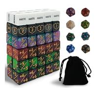 Juego de dados de 68 piezas para TCG, RPG y juegos de mesa, incluye bolsa de terciopelo, compatible con Magic The Gathering y Dungeons & Dragons con 10 dados de palabras clave, 10 dados de dígitos, 40