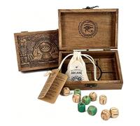 Juego de Dados de Adivinación Arcana con Caja de Madera Grabada