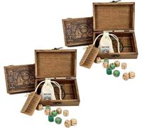 Juego de Dados de Adivinación Arcana con Caja de Madera Grabada