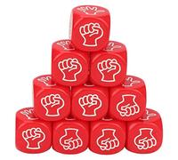 Juego de Dados de adivinación con los Dedos, de plástico, de Colores Brillantes, Educativo, de 6 Caras, para Juegos de Fiesta y Actividades Escolares, 10 Piezas, con patrón de (Rojo)