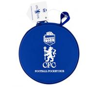 Juego de dados de bolsillo oficial del Chelsea FC | Juego de dados de viaje con licencia para 2 jugadores | Juego de estrategia de fútbol de ritmo rápido con fichas, tarjetas y acción de puntuación de