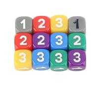 Juego de Dados de Colores de Seis Caras, 12 Piezas de Dados de plástico con Esquinas Redondeadas para Juegos de Mesa, estándar de enseñanza de matemáticas, Dados educativos de 6