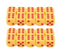 Juego de Dados de Esquina Redondeada de 16 mm, 20 Piezas de Dados de plástico de 6 Caras con Puntos Grandes para Juegos de Mesa, Juegos de matemáticas, Actividades educativas (Puntos Rojos Amarillos)