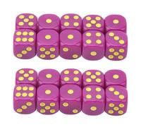 Juego de Dados de Esquina Redondeada de 16mm, Dados de Juego de plástico de 20 Piezas de 6 Caras con Puntos Grandes para Juegos de Mesa, Juegos de matemáticas, Juegos educativos (Puntos Amarillos