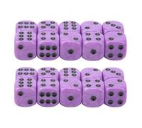 Juego de Dados de Esquina Redondeada de 16mm, Dados de Juego de plástico de 20 Piezas de 6 Caras con Puntos Grandes para Juegos de Mesa, Juegos de matemáticas, Juegos educativos (Puntos Negros
