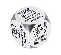 Juego de dados de fecha de acero inoxidable - Juego de citas de acero inoxidable, dados de decisión para parejas | Juego de dados de noche de acero inoxidable, herramienta de elección de dados de