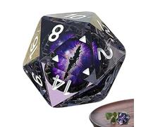 Juego de dados de globo ocular, dados de poliedro de colores con ojos brillantes, dados fáciles de leer, herramienta interactiva de juego de rol con construcción de material de resina duradera, para