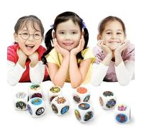 Juego de dados de historia: 9 acrílicos con 54 imágenes ilustradas únicas, narración creativa y juego imaginativo para niños, adolescentes y adultos | Perfecto para el hogar, au