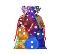 Juego de dados de juegos, bolsas de Navidad con cordones, bolsas de regalo de Navidad, bolsas de recuerdos de fiesta, S