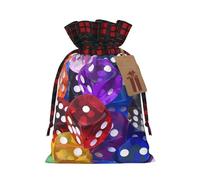 Juego de dados de juegos, bolsas de regalo reutilizables con cordón, bolsas de regalos de fiesta de Navidad para Navidad, cumpleaños