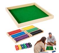 Juego de dados de madera - Tabla de mesa interactiva portátil de 25 cm, ideal para actividades de mesa interactivas, diversión familiar clásica, juego de mesa de dados para camping, mesa de centro