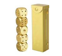 Juego de dados de mesa genéricos, dados de aluminio, juego de dados de póker - Pequeño accesorio de dados, dados de póker de metal, juguete de juego de dados portátil para juegos de mesa de vacaciones
