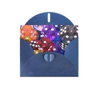 Juego de dados de Pearl Paper Games con tarjeta de felicitación impresa con sobre, interior en blanco para cumpleaños, Navidad, todas las ocasiones, 6 x 4 pulgadas
