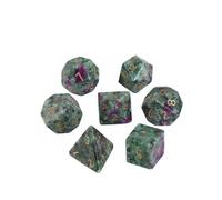 Juego de dados de piedras preciosas, 7 dados de cristal hechos a mano con caja de metal de regalo para Dungeons and Dragons para juegos de rol MTG, dados de piedra natural D y D (rubí)