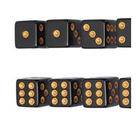 Juego de Dados de plástico de 6 Caras de Dados Negros de 20 Piezas para Juegos de Mesa Enseñanza de matemáticas y Actividades educativas Durable, liviano y portátil con Puntos (ángulo Recto)