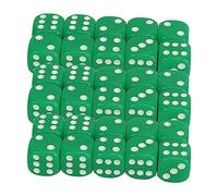 Juego de Dados de Plástico, Esquina Redonda 30 Piezas Kit de Dados Portátil Números Blancos Juego de Puntos Dados para Triciclos de Enseñanza de Matemáticas (GREEN)