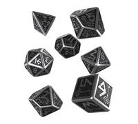 Juego de dados de rol poli dricos enanos de metal Q-Workshop con 7 adornos