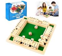 Juego de Dados de Shut The Box, Juego de Mesa de Madera con 2 Dados Cierra la Caja Juego Juego de Dados en Mesa de Madera Juegos de Fiesta en casa Matemáticas para Familiares y Viaje Bricolaje