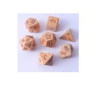 Juego de dados DND hechos a mano de lujo con borde afilado, 7 dados poliédricos de madera para mesa RPG papel crítico Pathfinder Dungeons Dragons