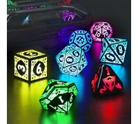 Juego de Dados DND Recargables, DND Dice Set con Carga Inalámbrica para Dungeons and Dragons, Dadoss Poliedrales ZHOORQI LED Dice D and D (RGB-Shackles)