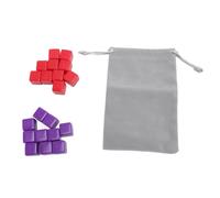Juego de Dados en Blanco, 20 Piezas, 16mm, plástico, Multicolor, DIY, Dados de Seis Caras con Bolsa de Almacenamiento para Juegos de Mesa y Juegos de matemáticas, Rojo y Morado