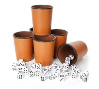 Juego de Dados en Vasos, Taza Dados 6 Cubiletes Y 36 Dados, Cubilete de Dados, Cubo de Dados Cuero, Juego de Dados con Cubilete, para Juegos De Fiesta Interactivos, Juguetes para Lanzar