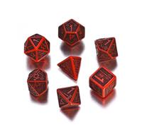 Juego De Dados Enano - 7 Piezas - Rojo Y Negro