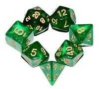 Juego de dados Galaxy | Juego de dados DND verdes para juego de mesa