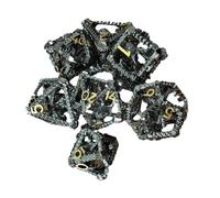 Juego de dados geniales, dados de juego de rol,Juego de dados de dragón poliédrico hueco - Reuniones familiares de metales RPG Juegos de mesa Accesorios para adultos, hombres, mujeres, adolescentes